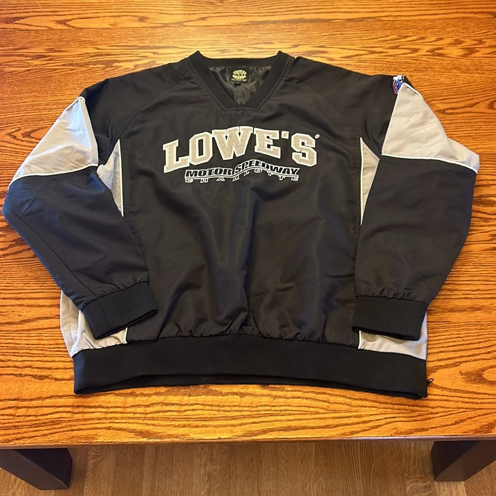 Lowe's Motor Speedway Charlotte Black Pullover Jacket by SMI Properties Sz Large